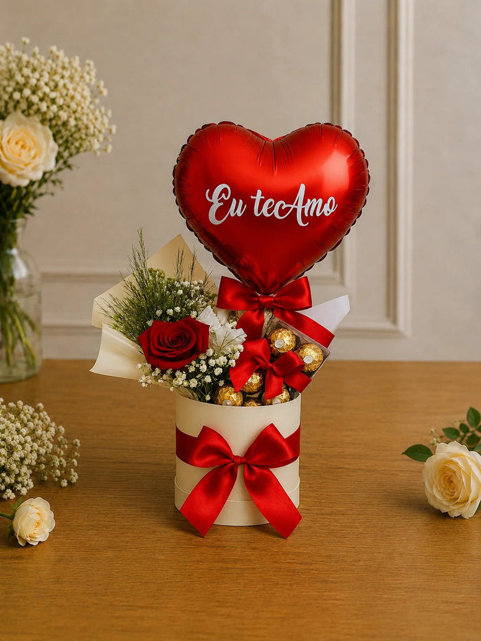 Romance Red Rose & Gourmet Truffle Luxury Gift Box