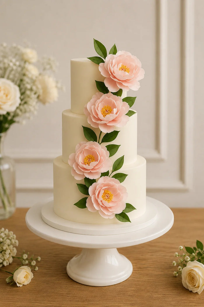 Three-Tier Cascade Floral Celebration Cake