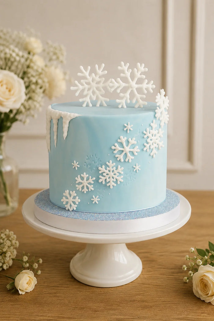 Winter Snowflake Theme Cake