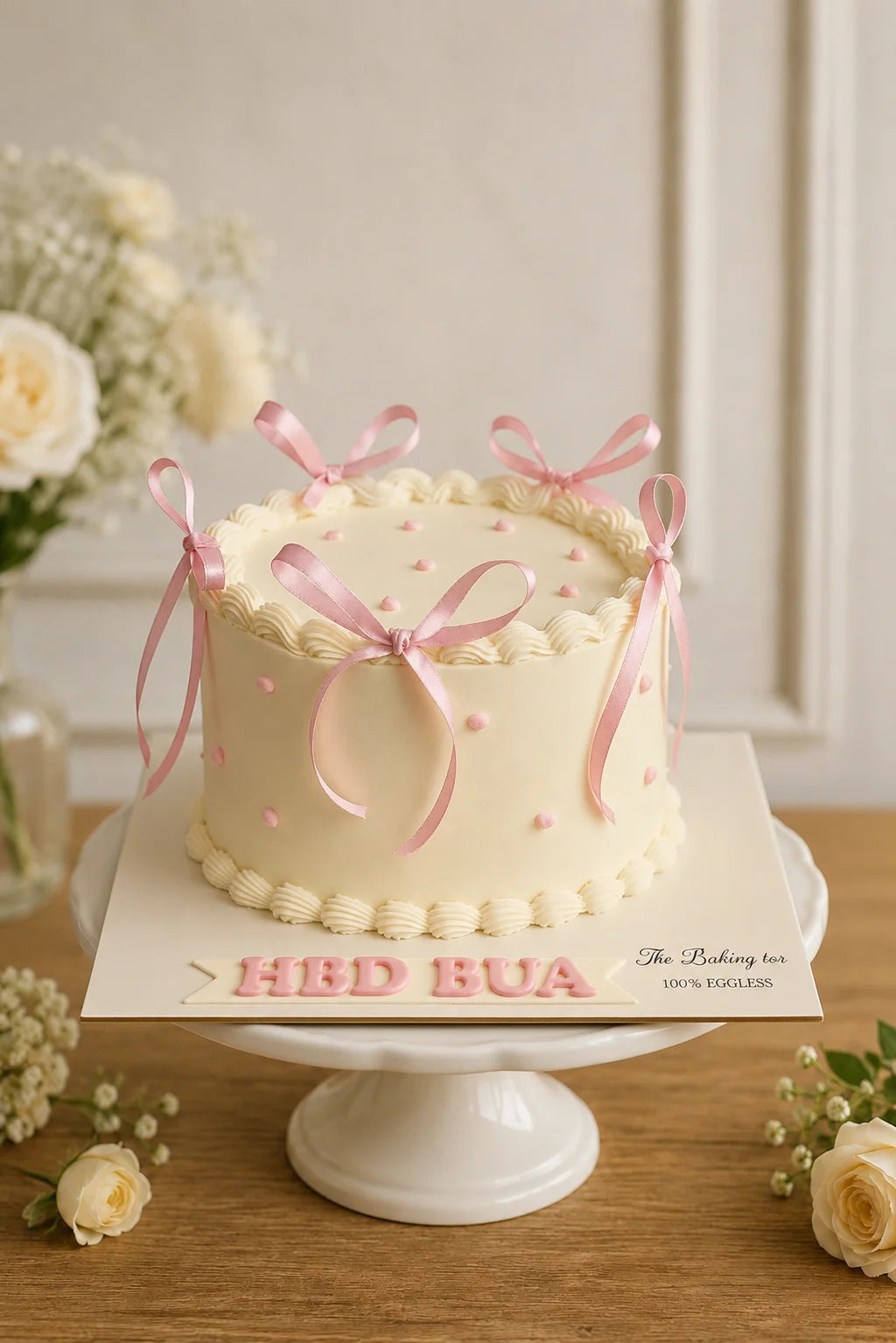 Handcrafted Peach Elegant Birthday Cake #11 baked fresh by The Baking Kaur, Thapar Nagar, Meerut