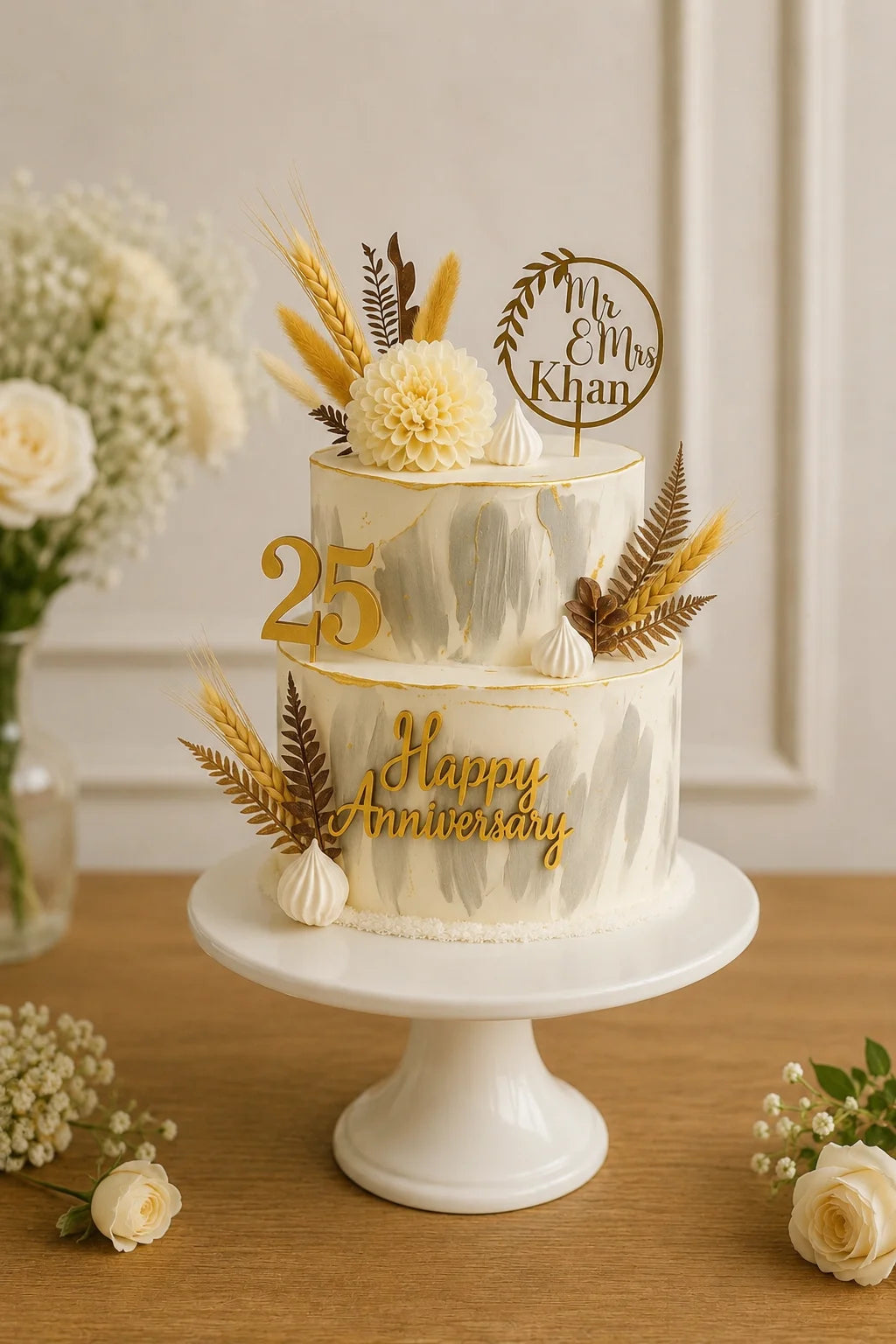 Handcrafted Pastel Mix Couple 2-Tier Anniversary Tier Cake baked fresh by The Baking Kaur, Thapar Nagar, Meerut