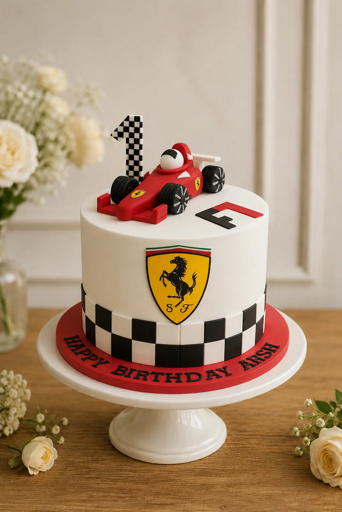 Artisanal Ivory Happy Birthday Cake