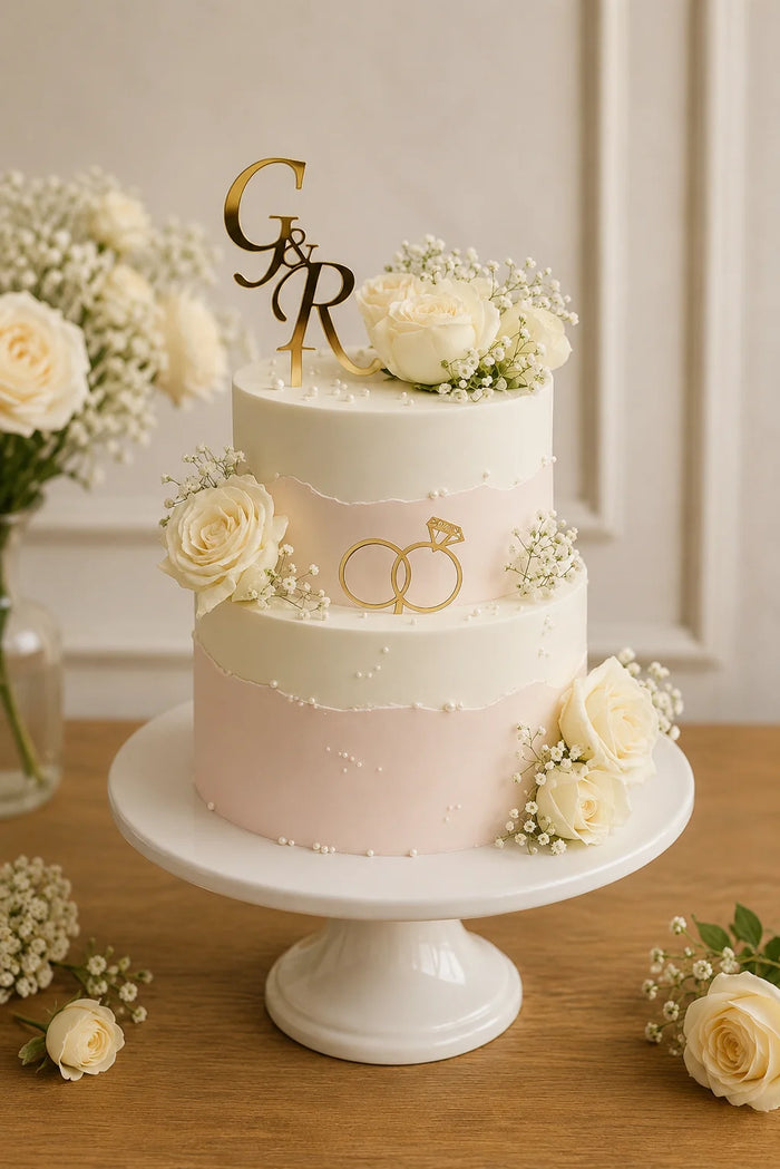 Two-Tier Wedding Floral Cake