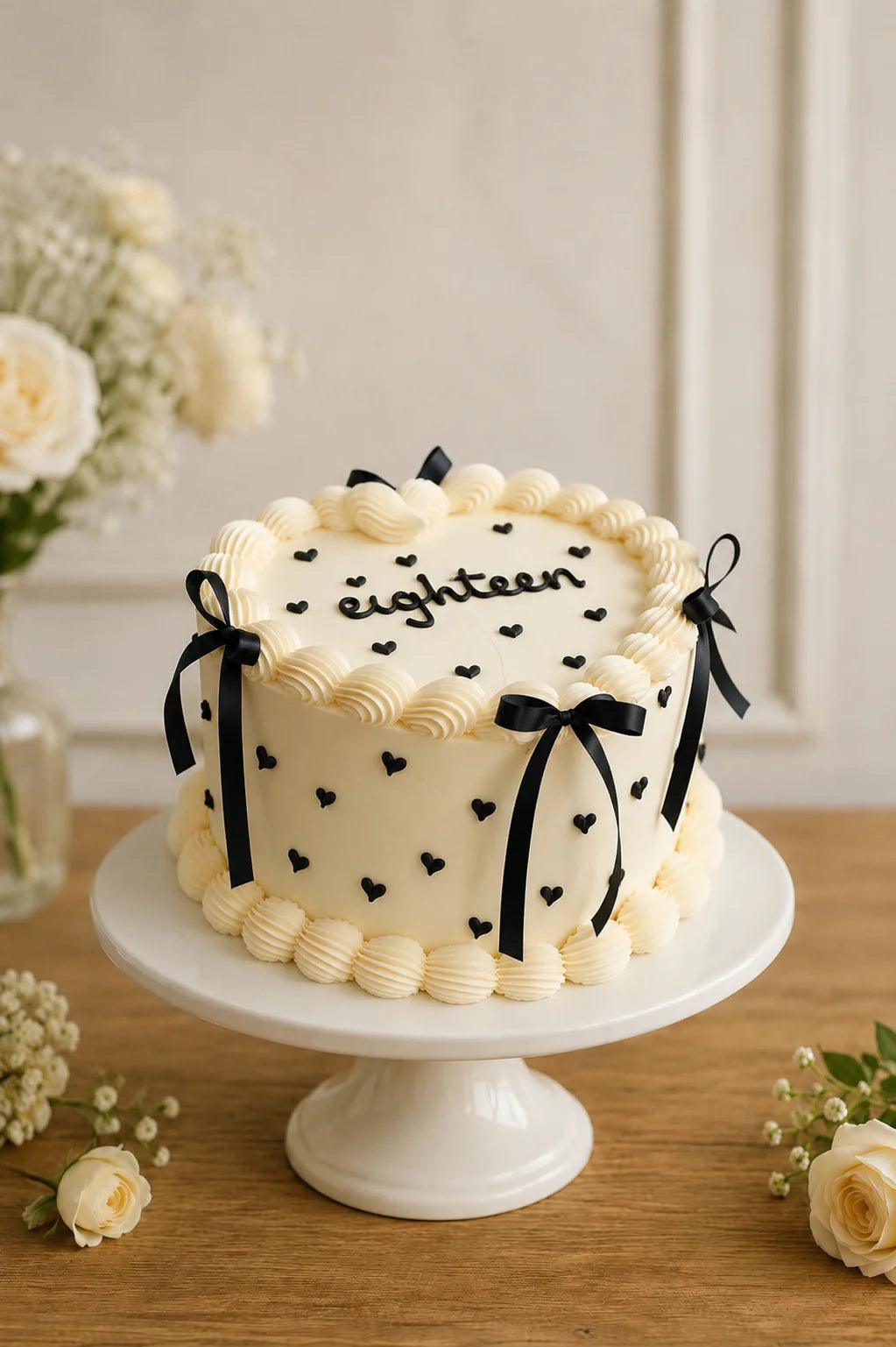 Handcrafted Eighteen Peach Birthday Cake baked fresh by The Baking Kaur, Thapar Nagar, Meerut
