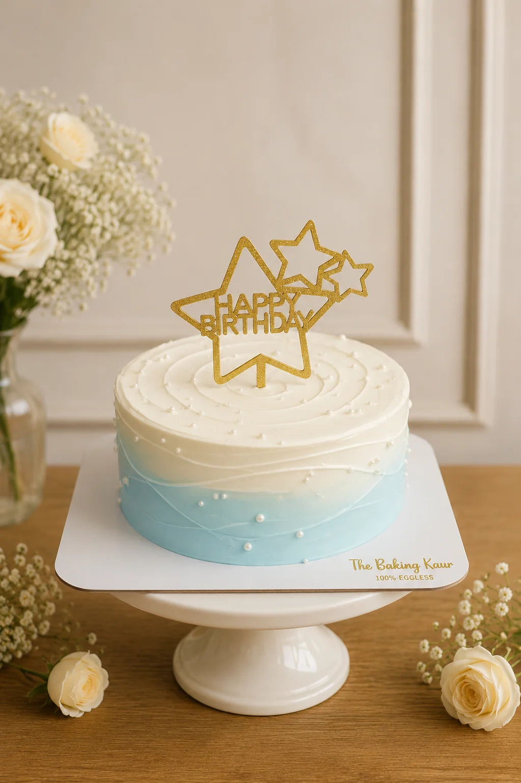Handcrafted Happy Birthday Peach Birthday Cake #3 baked fresh by The Baking Kaur, Thapar Nagar, Meerut