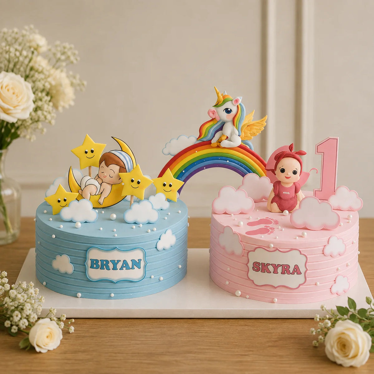 Handcrafted Peach Floral Other Cake #5 baked fresh by The Baking Kaur, Thapar Nagar, Meerut