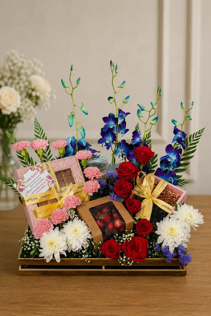 Royal Floral & Gourmet Indulgence Hamper