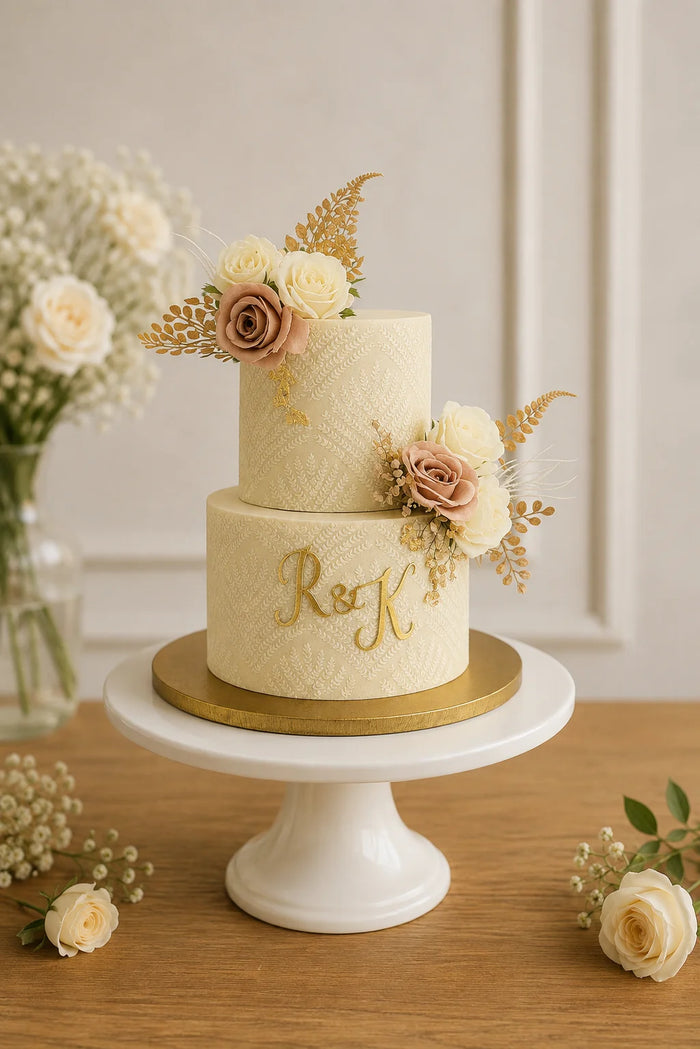 Two-Tier Floral Blossom Celebration Cake