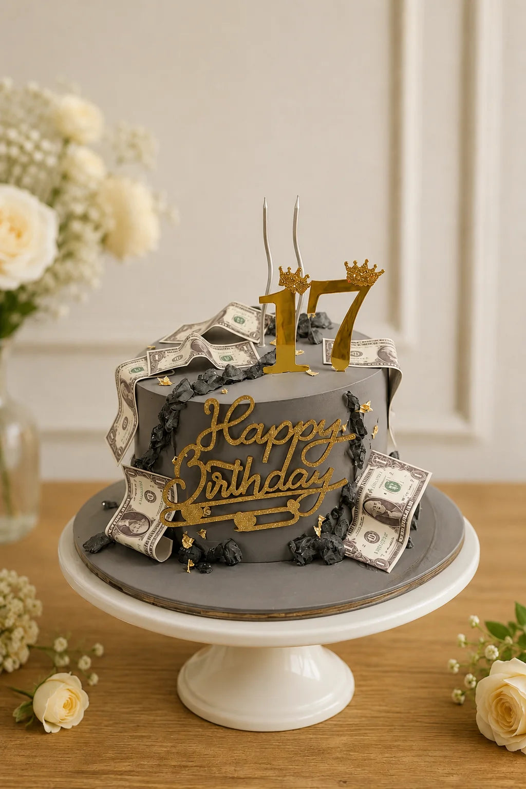 Handcrafted Happy Birthday, 17 Pastel Mix Birthday Cake baked fresh by The Baking Kaur, Thapar Nagar, Meerut