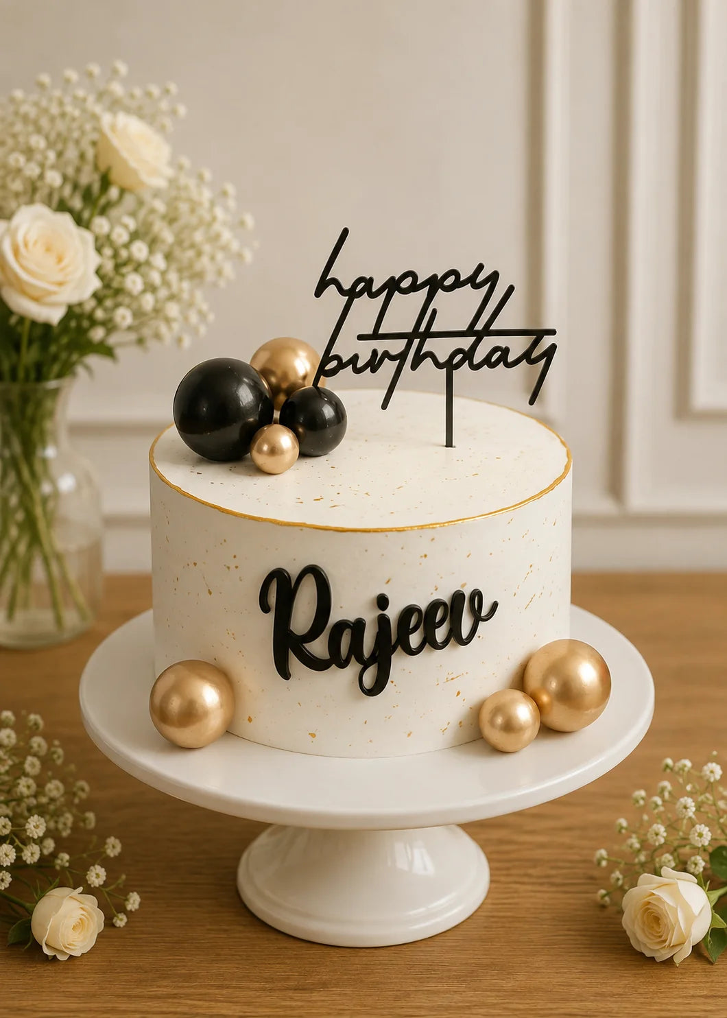 Handcrafted Happy Birthday Rajeev Pastel Mix Birthday Cake baked fresh by The Baking Kaur, Thapar Nagar, Meerut