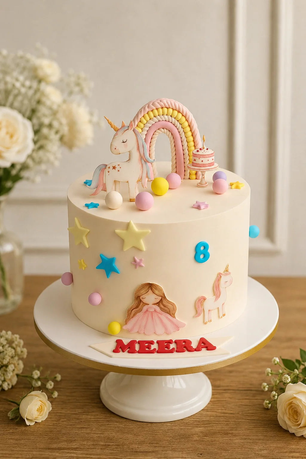 Handcrafted Peach Floral Other Cake #8 baked fresh by The Baking Kaur, Thapar Nagar, Meerut