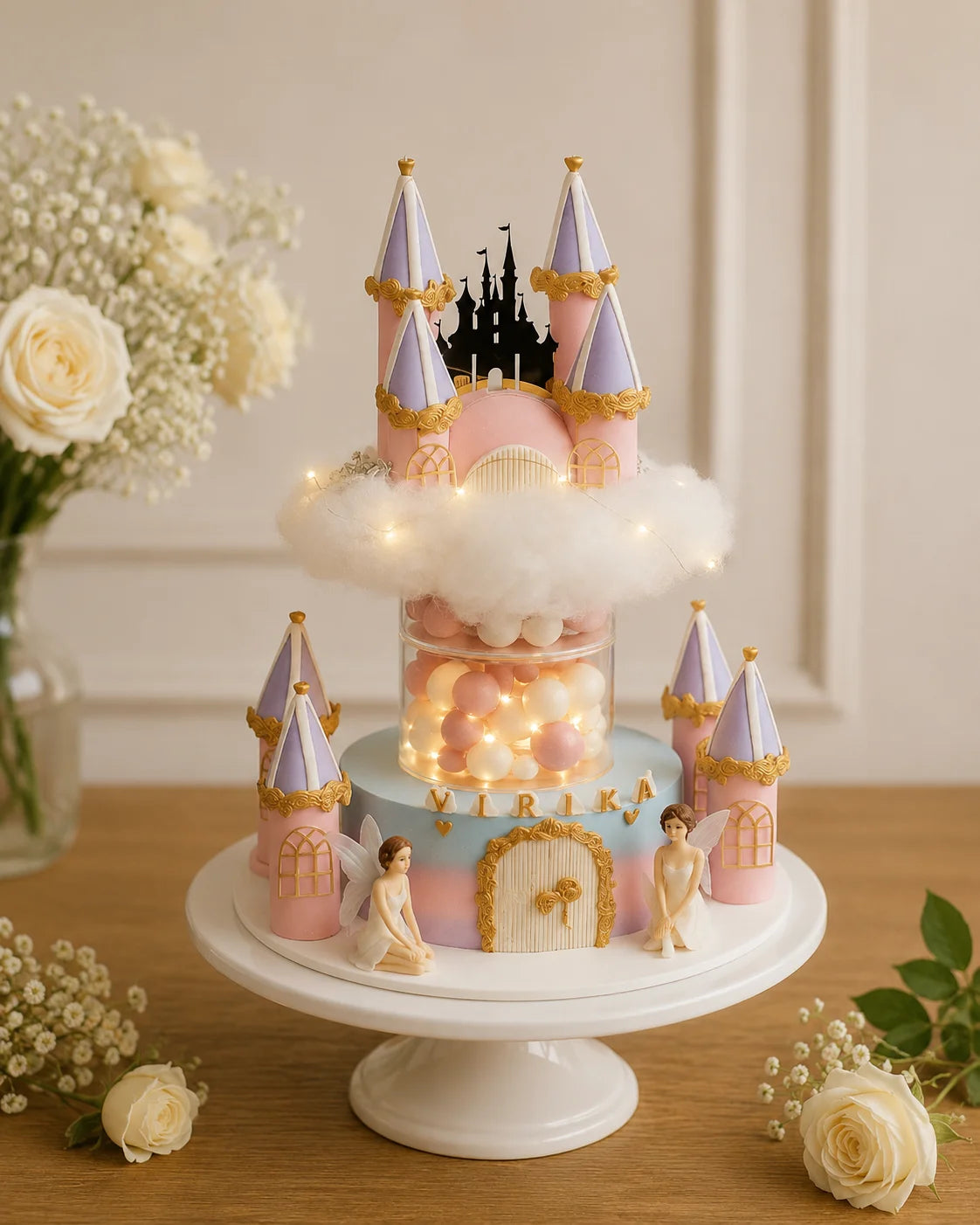 Handcrafted Virika Pastel Mix 2-Tier Anniversary Tier Cake baked fresh by The Baking Kaur, Thapar Nagar, Meerut