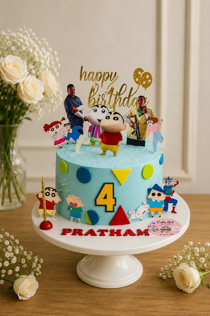 Shin-Chan & Action Kamen Theme Cake