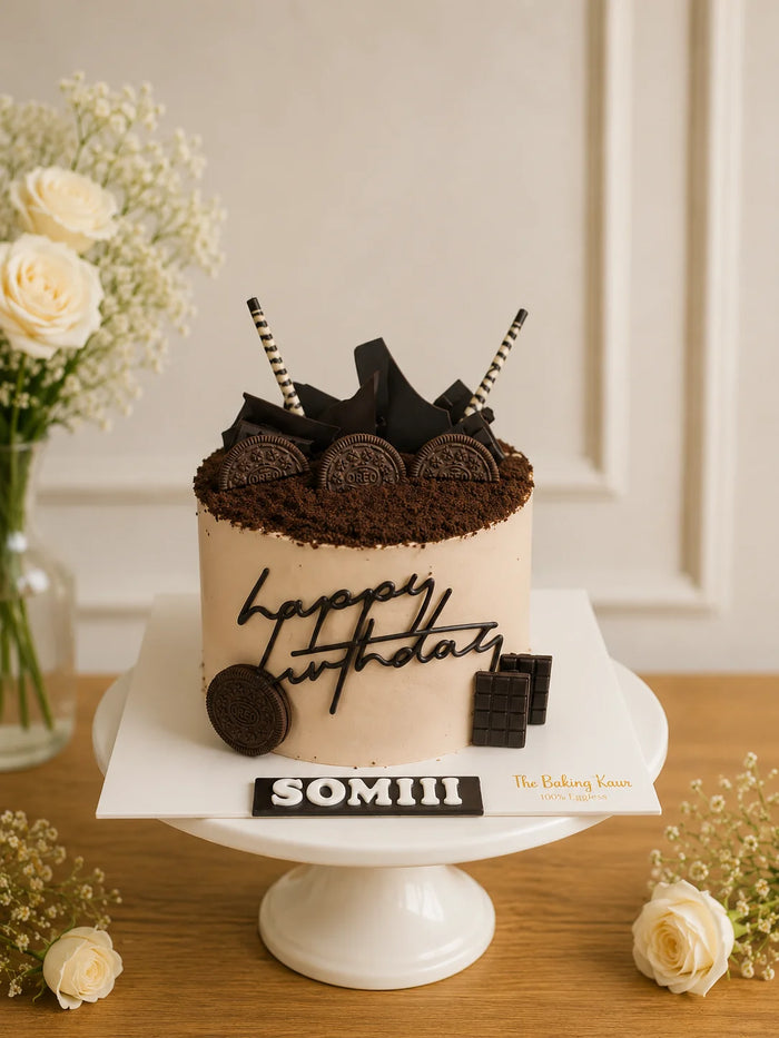 Pure Eggless Ivory Birthday Cake