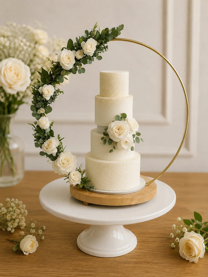 Multi-Tier Floral Arch Celebration Cake