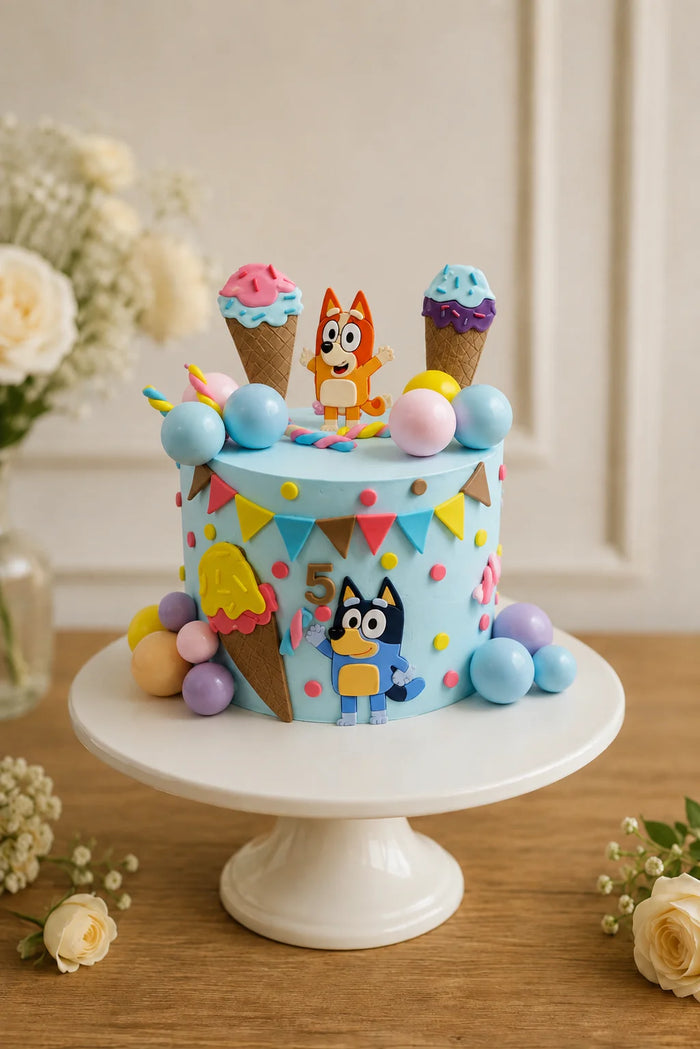 5th Birthday Bluey Birthday Cake
