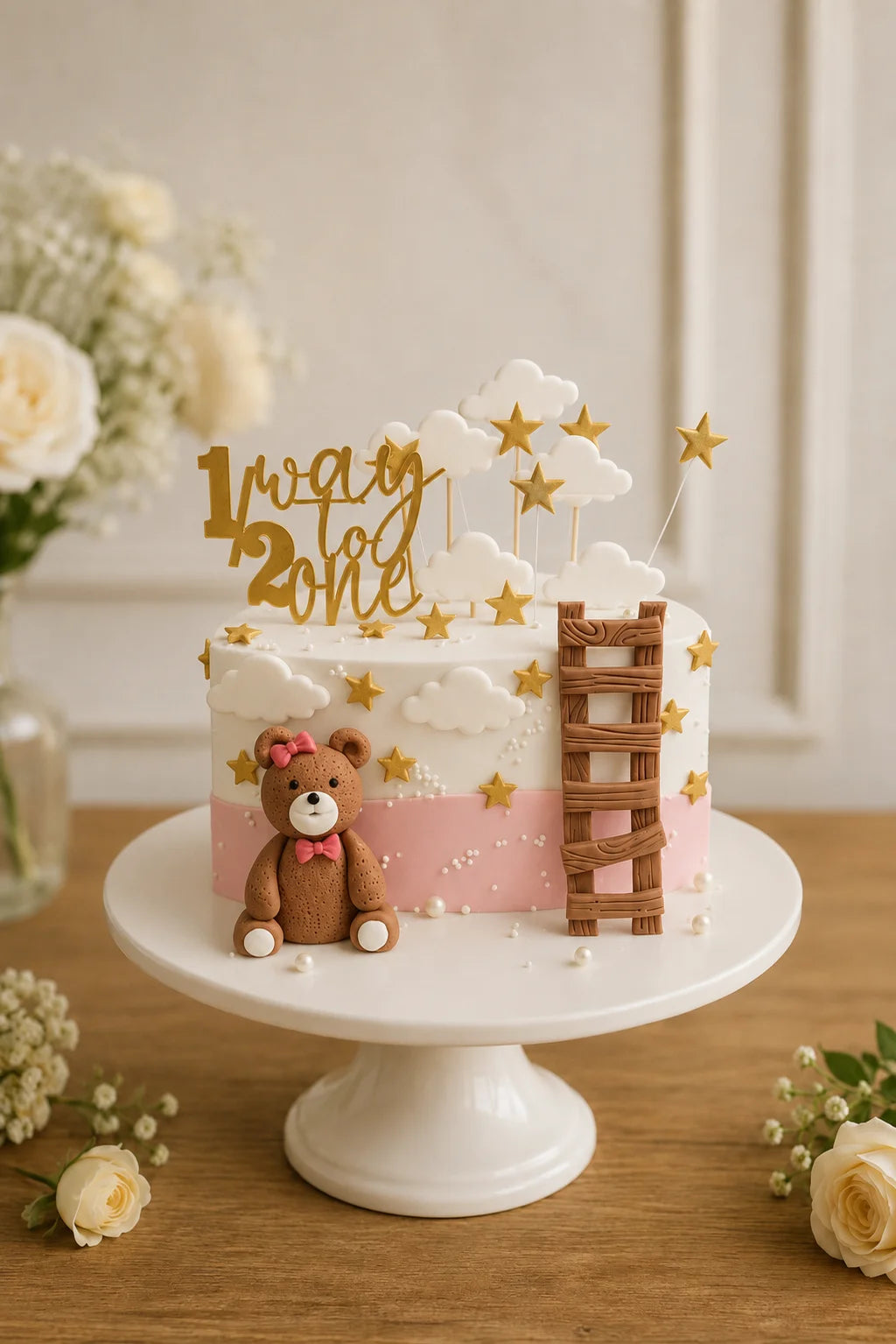 Handcrafted 1 Way To One Pastel Mix Birthday Cake baked fresh by The Baking Kaur, Thapar Nagar, Meerut
