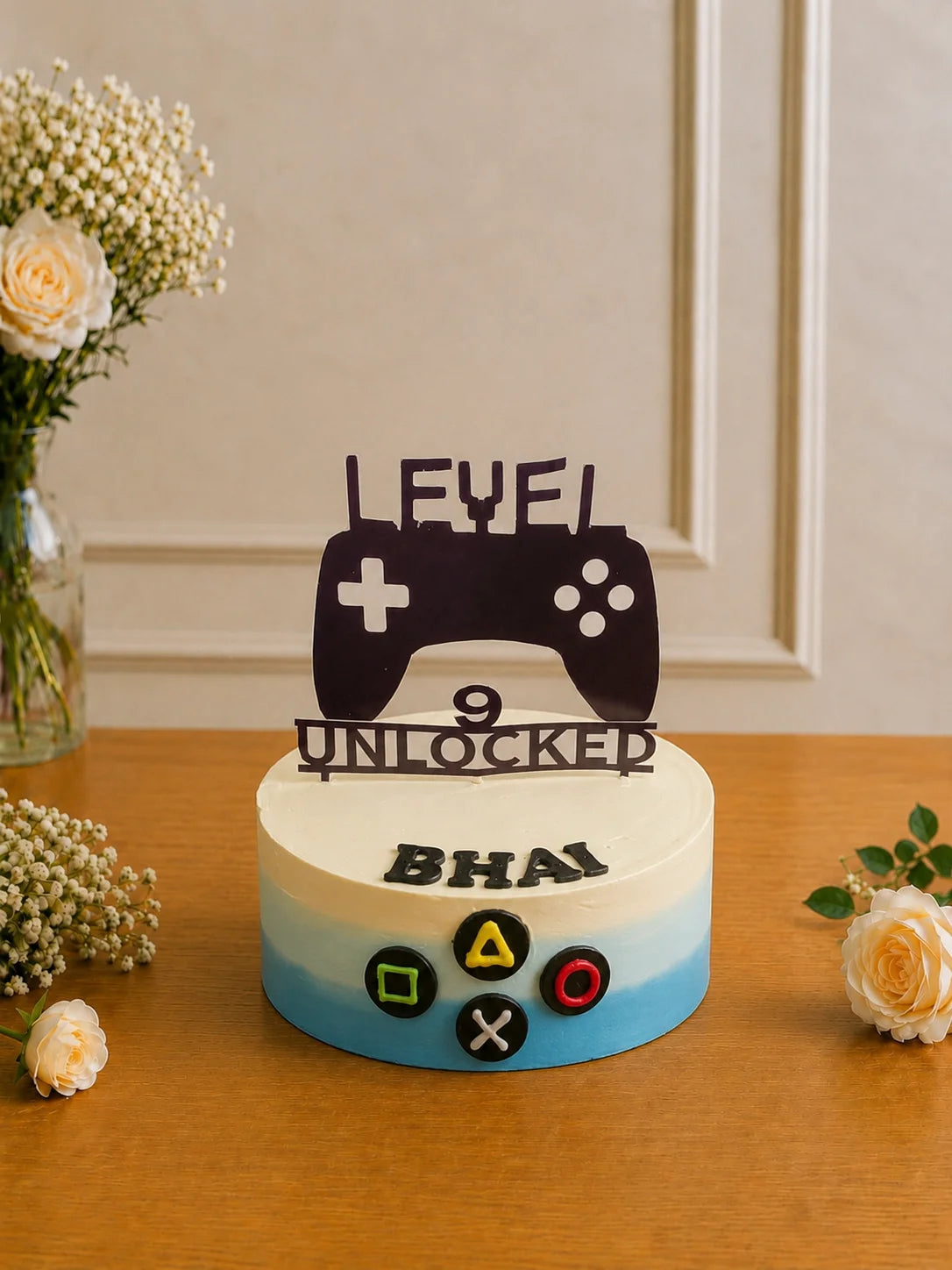 Handcrafted Level 9 Unlocked Bhai Pastel Mix Birthday Cake baked fresh by The Baking Kaur, Thapar Nagar, Meerut