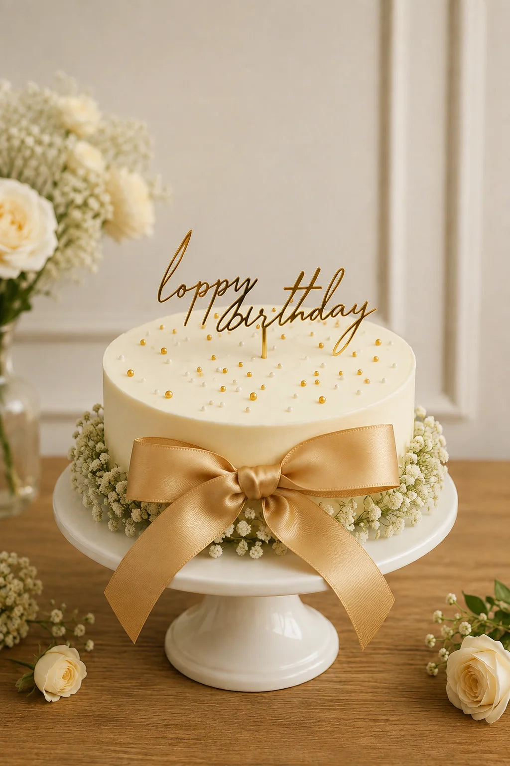 Handcrafted Happy Birthday Peach Birthday Cake #4 baked fresh by The Baking Kaur, Thapar Nagar, Meerut