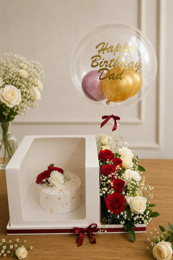Dad's Birthday Floral & Cake Celebration Hamper