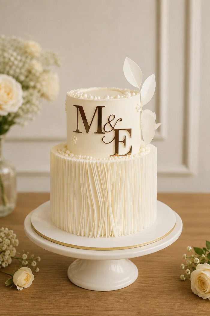 Two-Tier Modern Minimalist Theme Cake