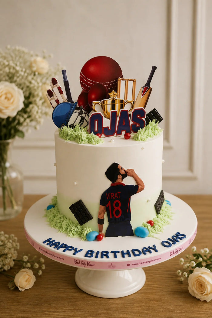 18th Birthday Virat Kohli Cricket Birthday Cake