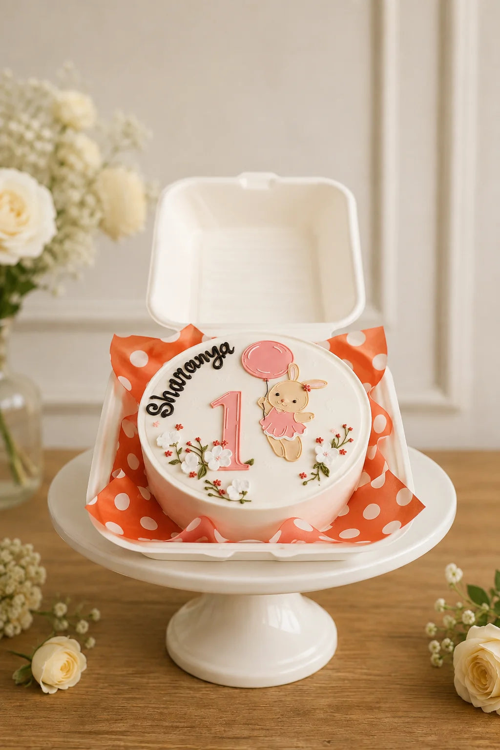 Handcrafted Sharanya 1 Peach Birthday Cake baked fresh by The Baking Kaur, Thapar Nagar, Meerut
