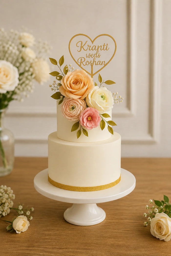 Two-Tier Floral Celebration Cake