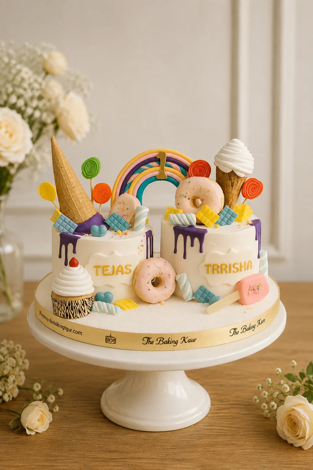 Handcrafted Peach Elegant Birthday Cake #14 baked fresh by The Baking Kaur, Thapar Nagar, Meerut