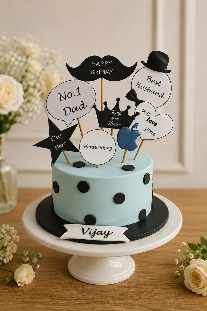 Blue Polka Dot Novelty Prop Cake