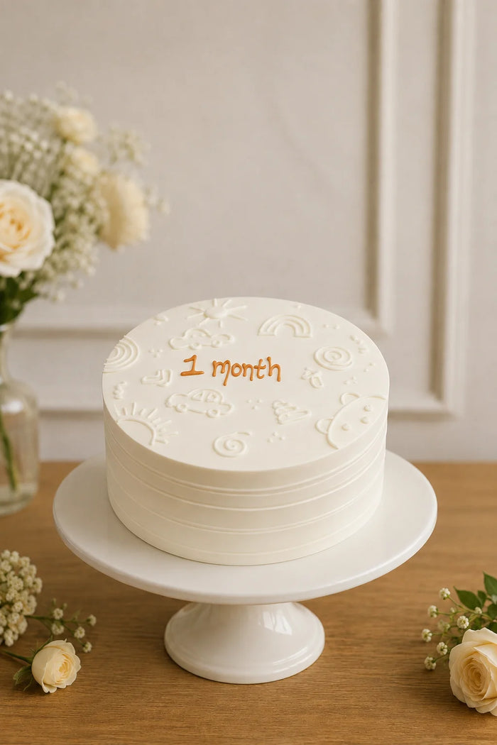 Ivory 1st Birthday Celebration Birthday Cake