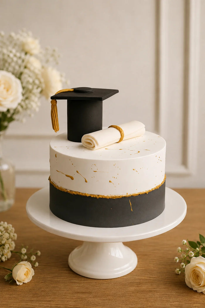 Two-Tier Graduation Theme Cake