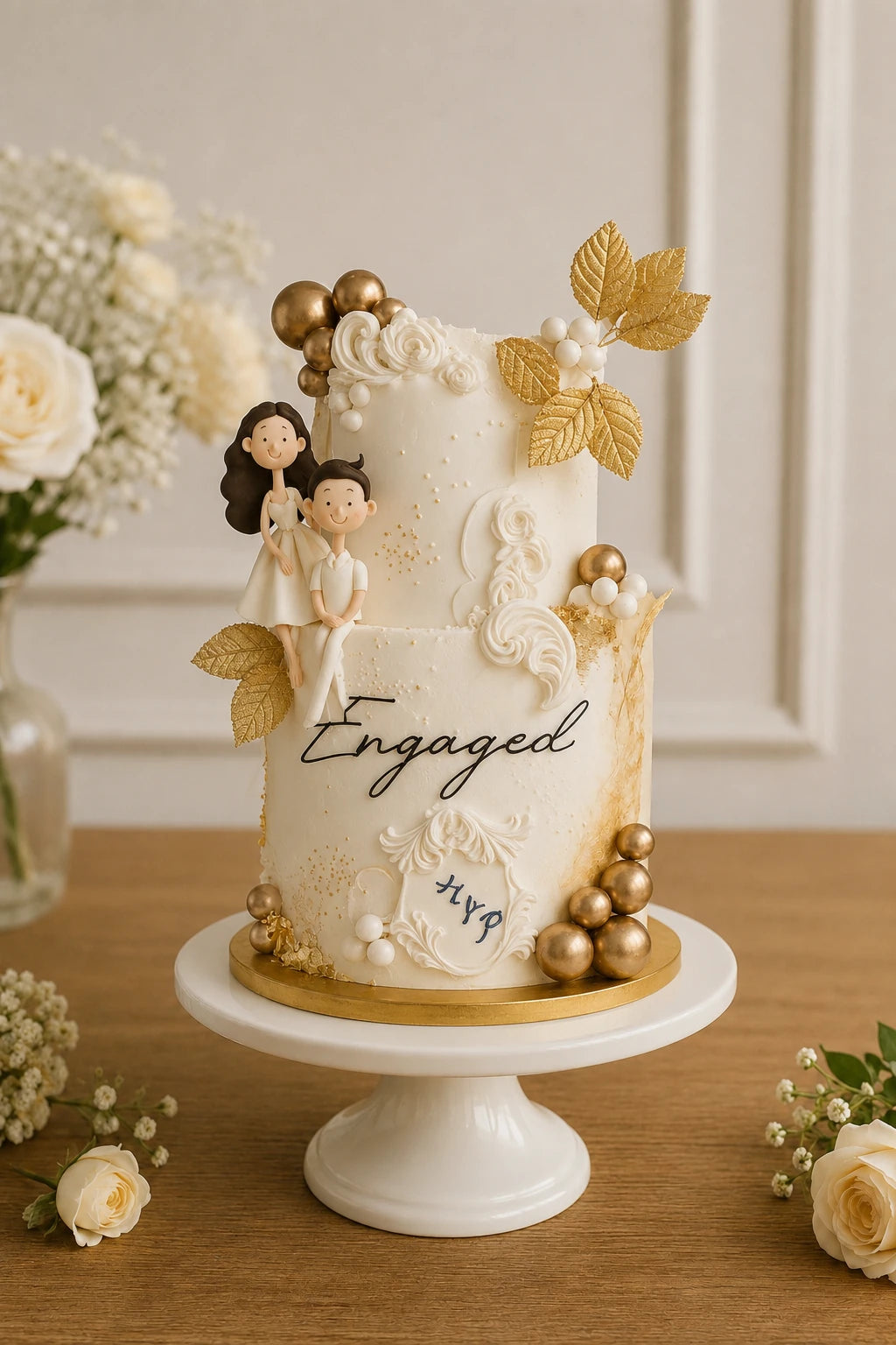Handcrafted Engaged Wedding Cake baked fresh by The Baking Kaur, Thapar Nagar, Meerut