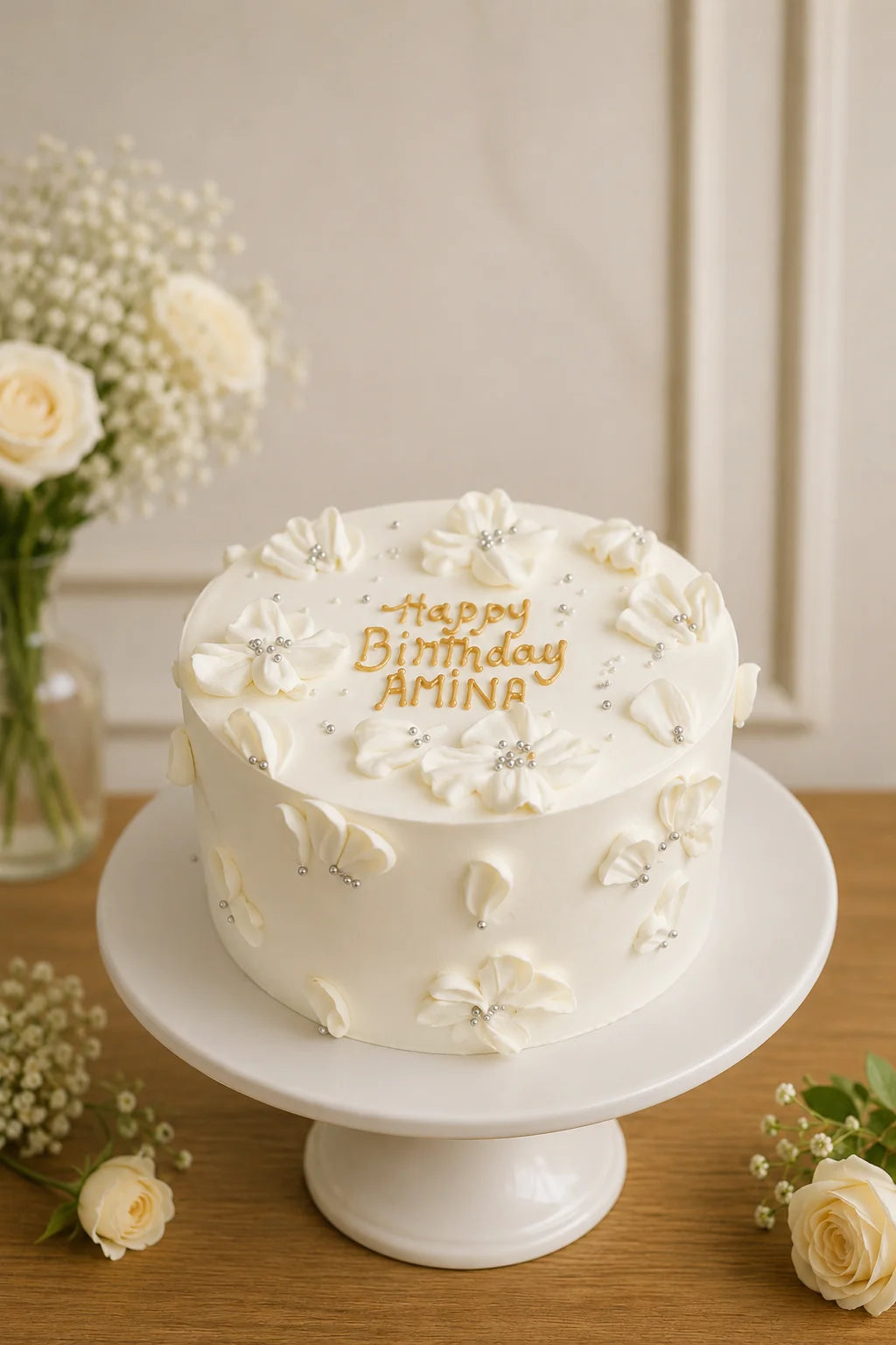Handcrafted Happy Birthday Amina Pastel Mix Birthday Cake baked fresh by The Baking Kaur, Thapar Nagar, Meerut
