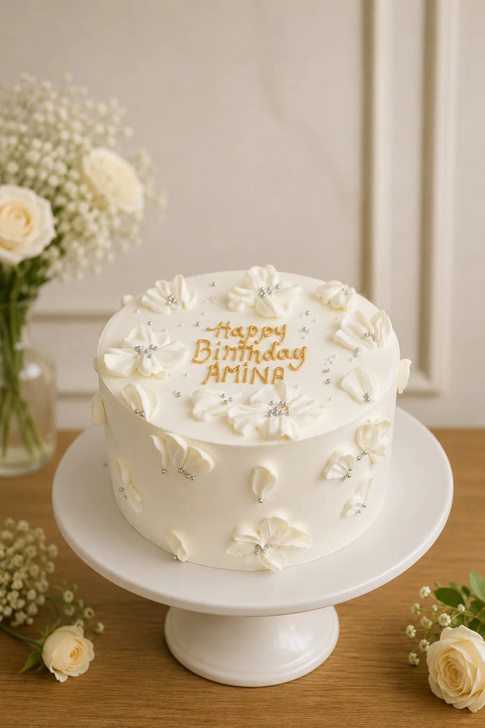 Grey & Gold Marble 25th Anniversary Cake – Silver Jubilee