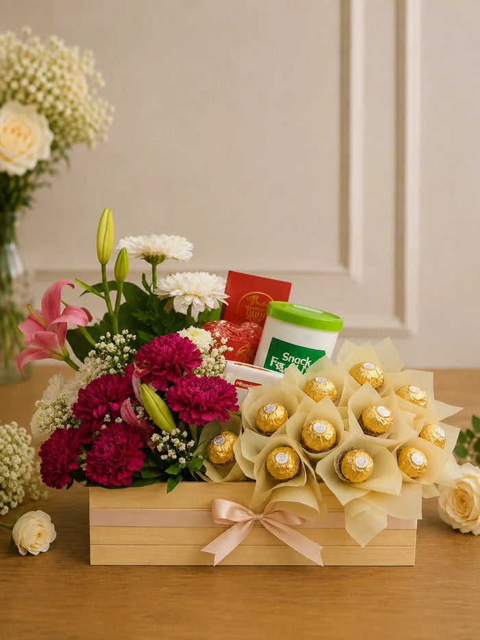 Floral Opulence & Gourmet Chocolate Luxury Hamper