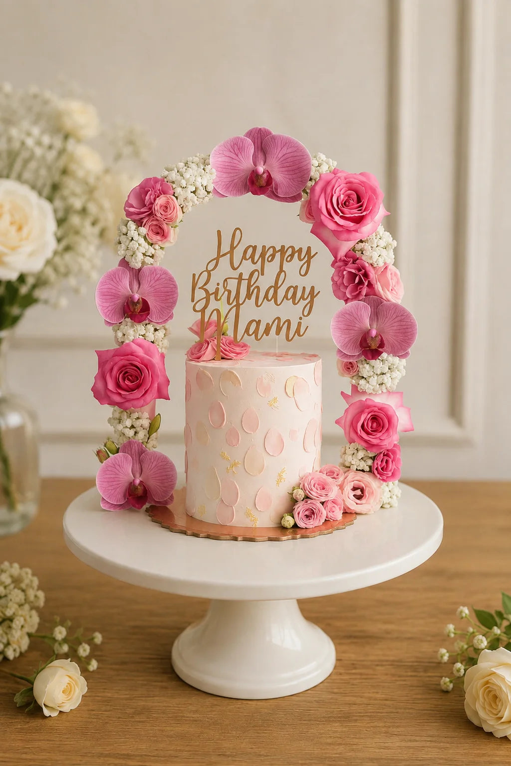 Handcrafted Happy Birthday Mami Pastel Mix Birthday Cake baked fresh by The Baking Kaur, Thapar Nagar, Meerut