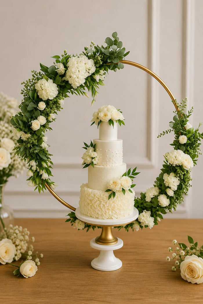 Multi-Tier Floral Arch Celebration Cake
