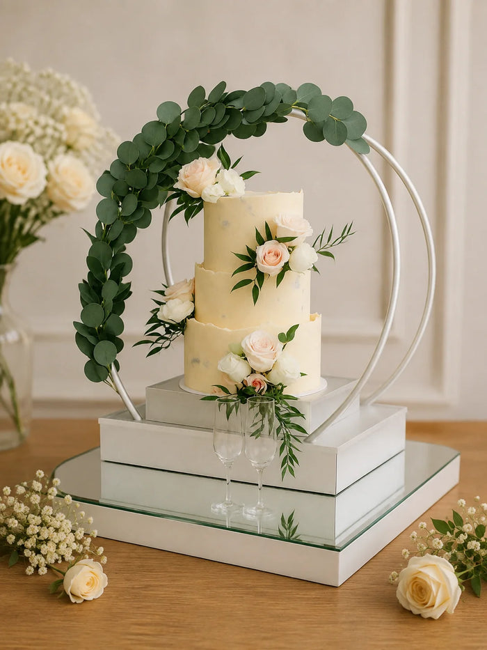 Three-Tier Floral Arch Celebration Cake