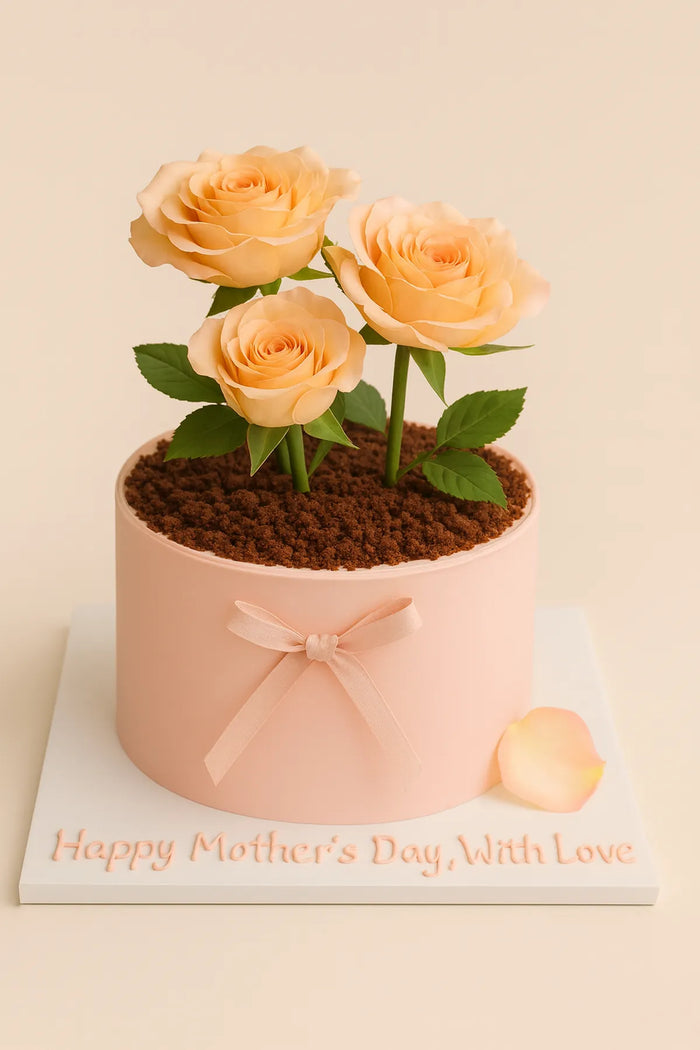 Flower Pot Theme Cake