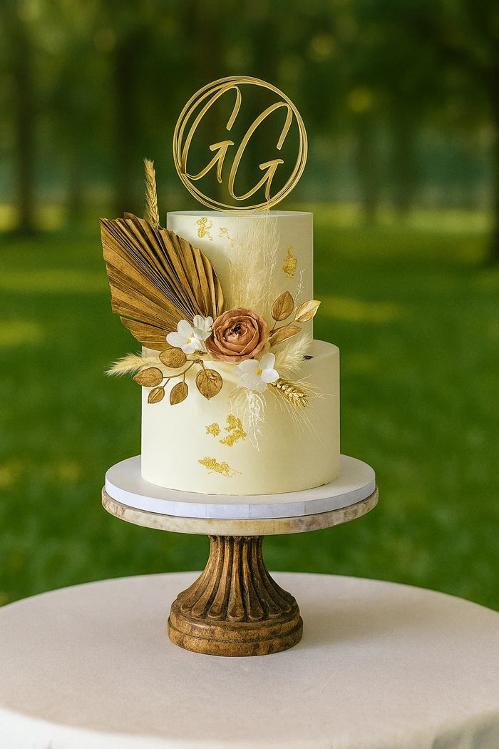 Golden Edge Wedding Cake