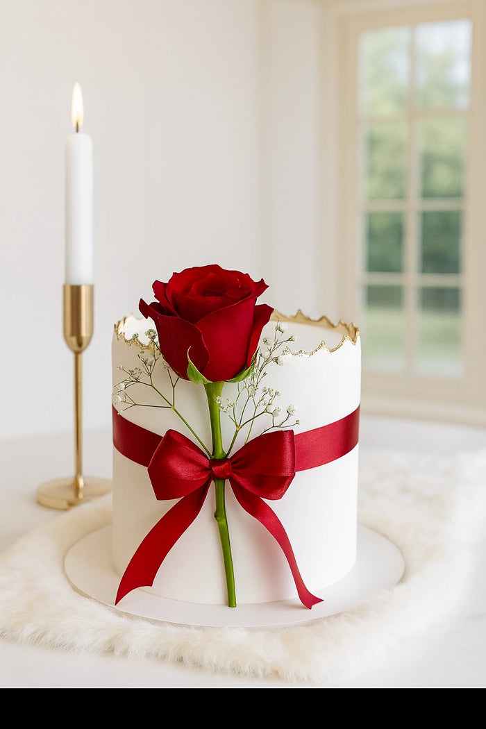 Golden Love Anniversary Cake