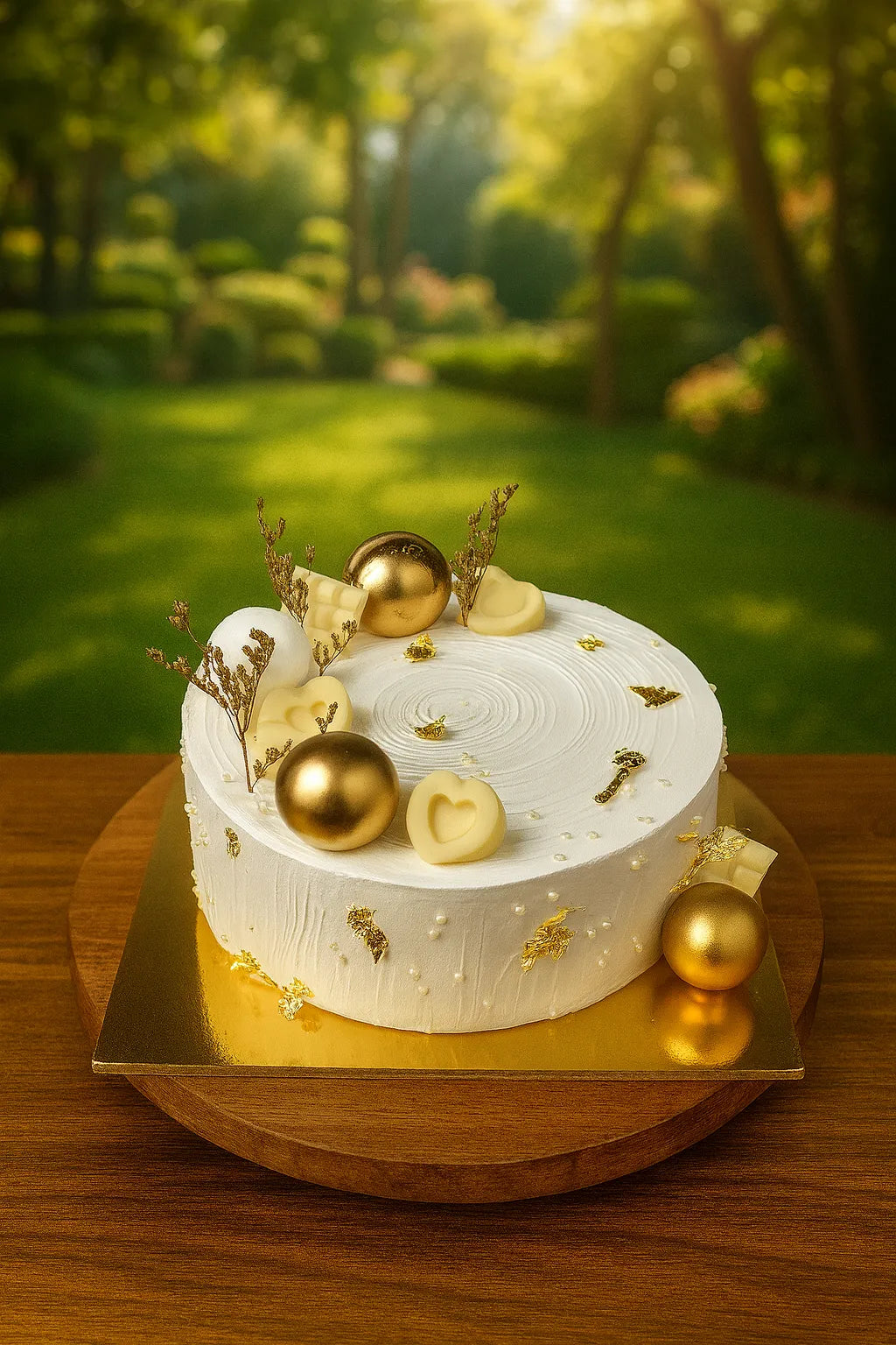 Golden Radiance Birthday Cake