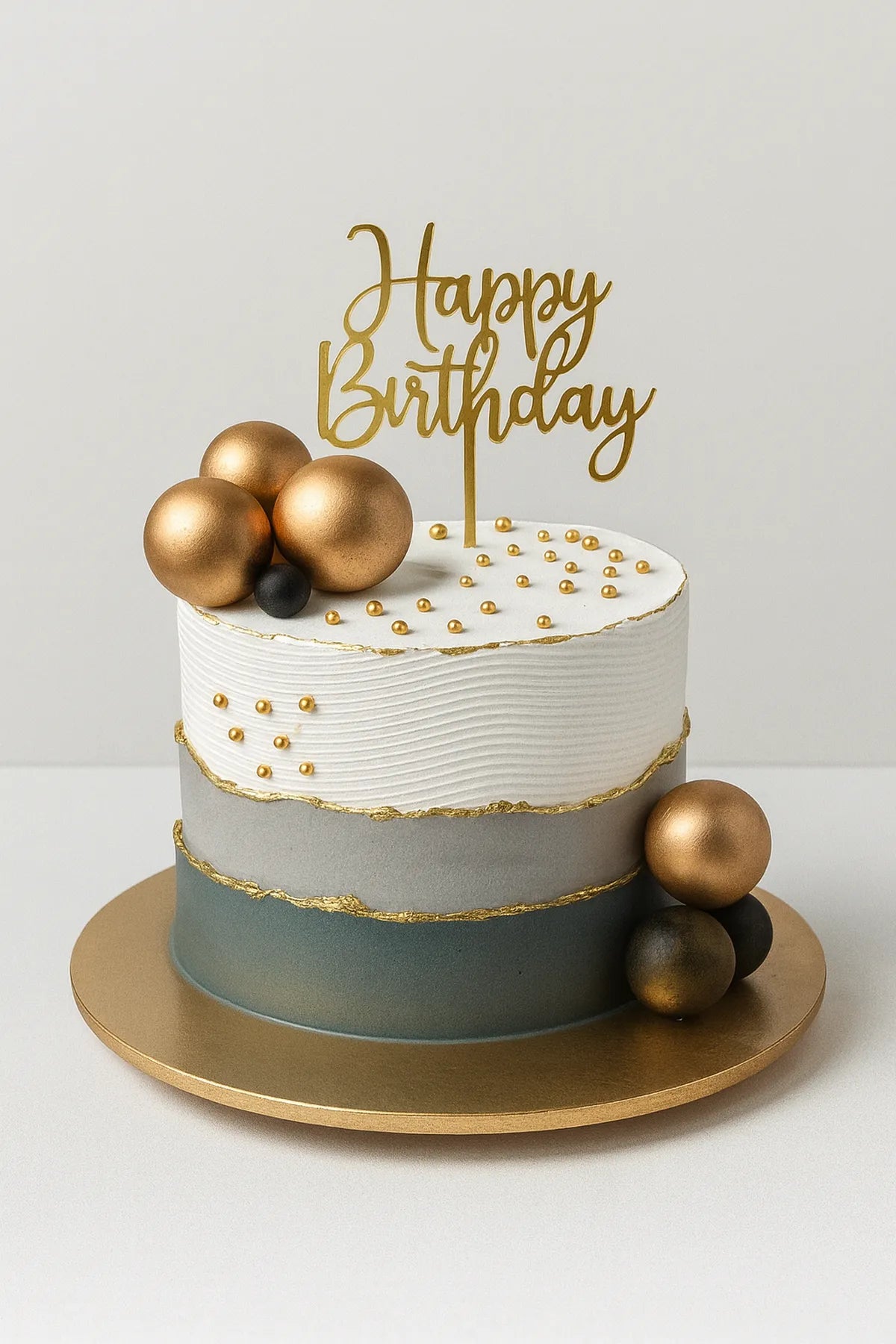 Grey White Designer Cake in Meerut-The Baking Kaur