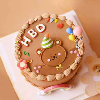 HBD Cutesy Teddy Cream Cake