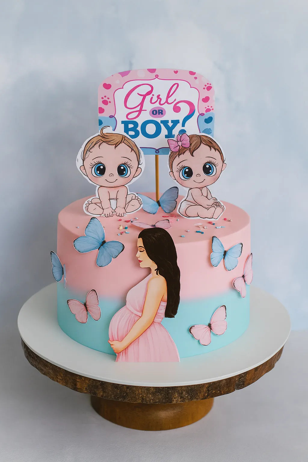 He or She Gender Reveal Cake