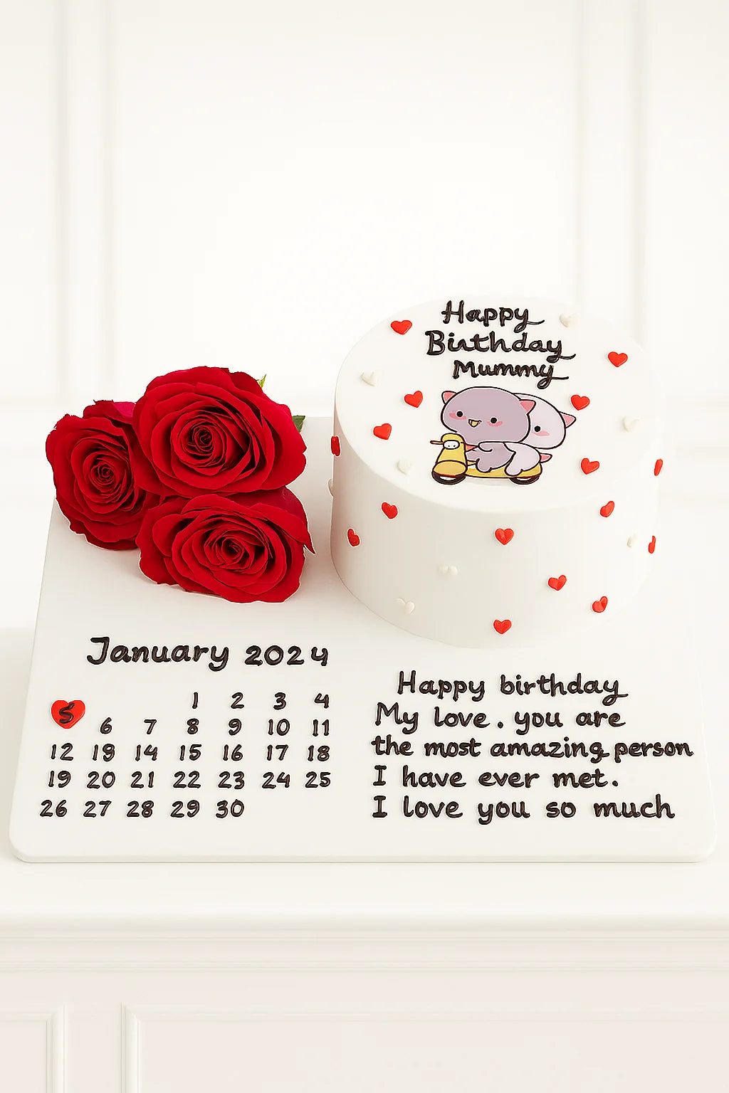 Heart Linked Anniversary Cake in Meerut-The Baking Kaur