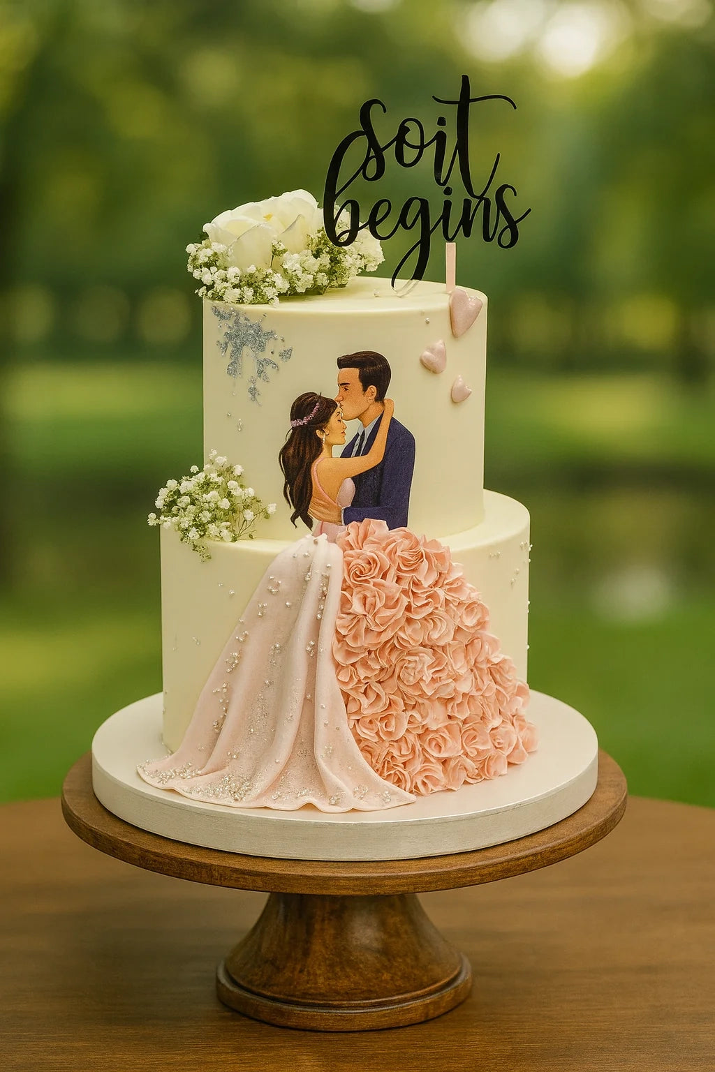 Imperial Wedding Cake two tier wedding cake in Meerut by The Baking Kaur — grand multi-tiered design with regal accents perfect for large celebrations. Perfect for weddings, engagements, and anniversary celebrations.