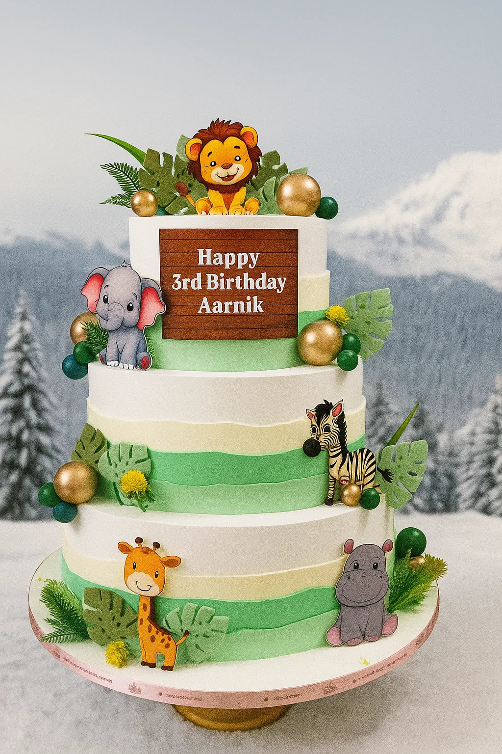 Jungle Animal Theme Birthday Cake | The Baking Kaur