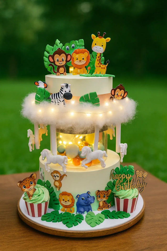 Jungle King Lion Theme Cake